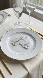 The Heirloom Africa Silhouette Place Card - Silver