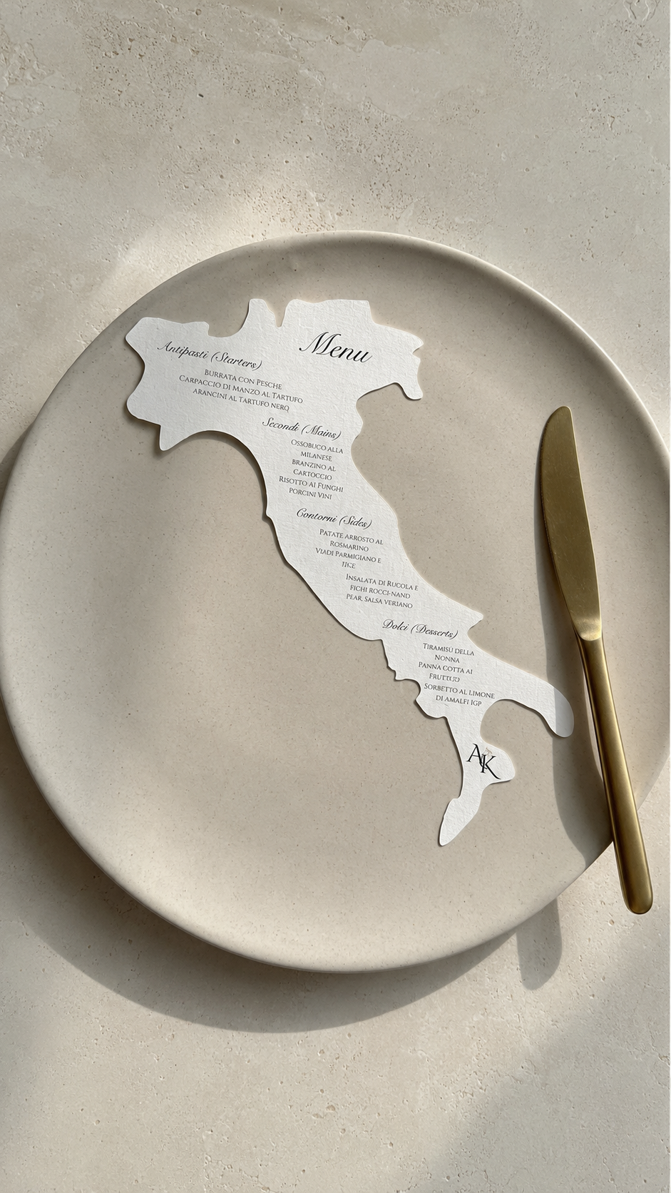 The Heritage Silhouette™ Menu - Italy