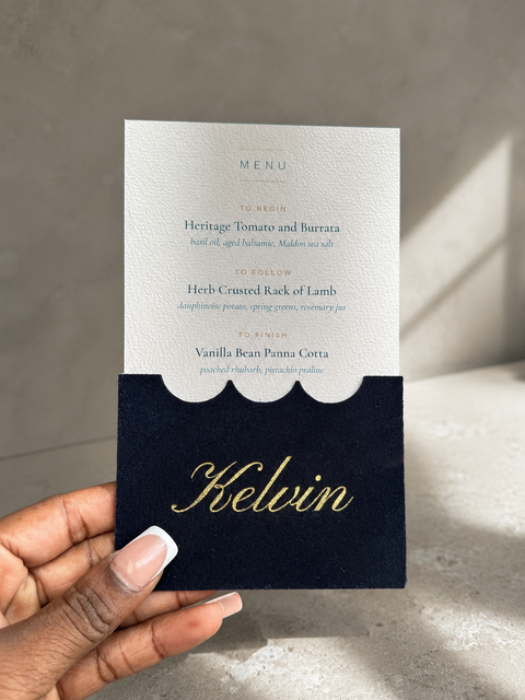 The Overture - Velvet Place Card and Menu