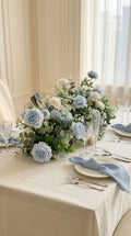 luxury blue faux floral arrangement centrepiece for wedding or event table