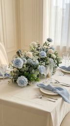 luxury blue faux floral arrangement centrepiece for wedding or event table
