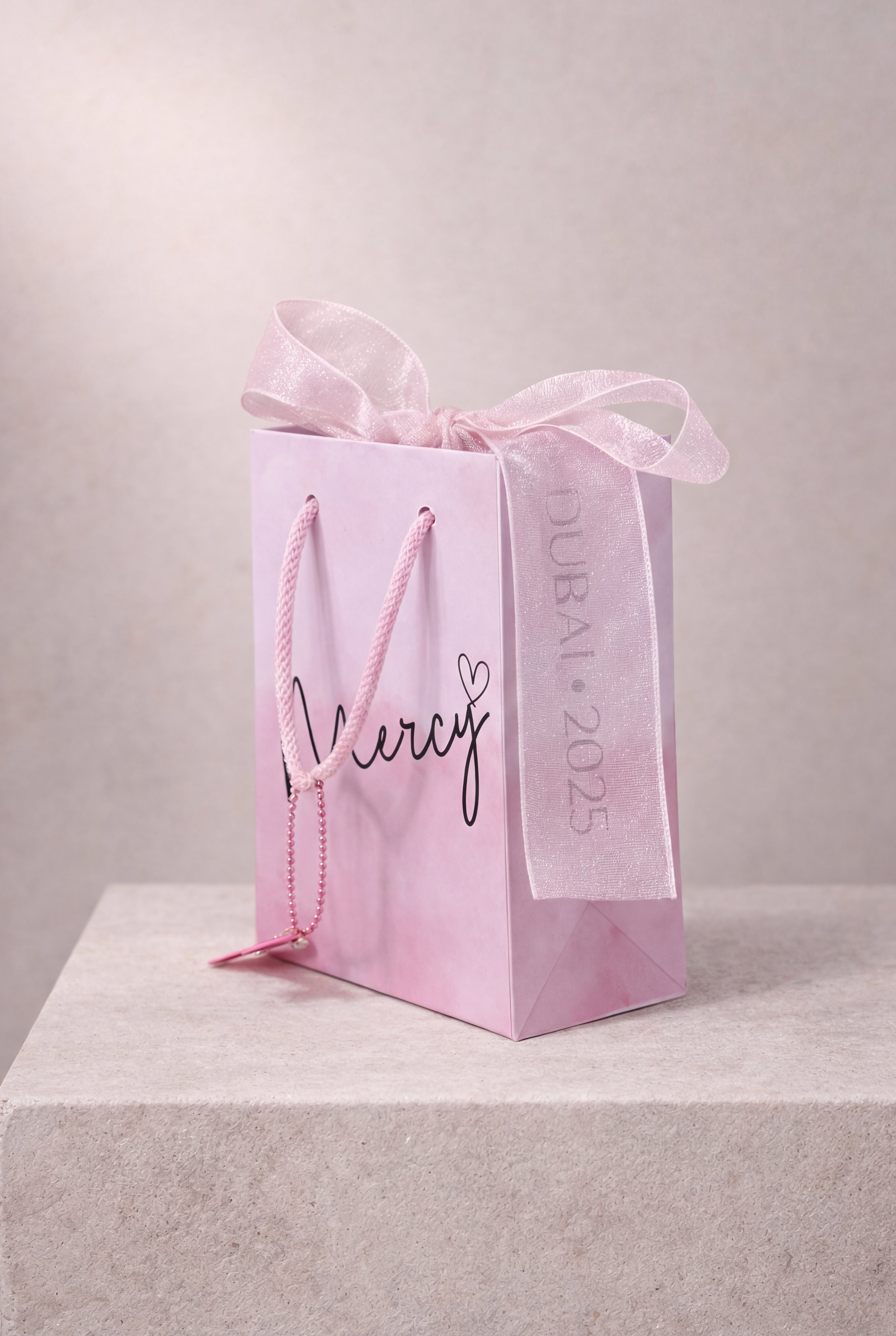 personalised luxury event gift bag with custom printed design for celebration
