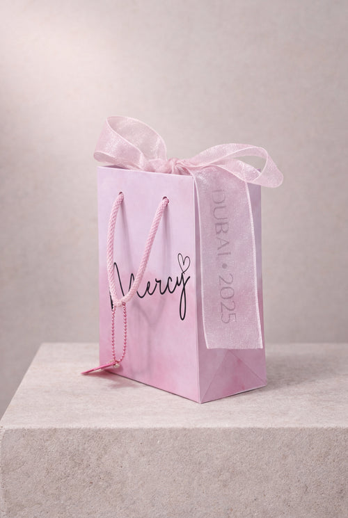 personalised luxury event gift bag with custom printed design for celebration